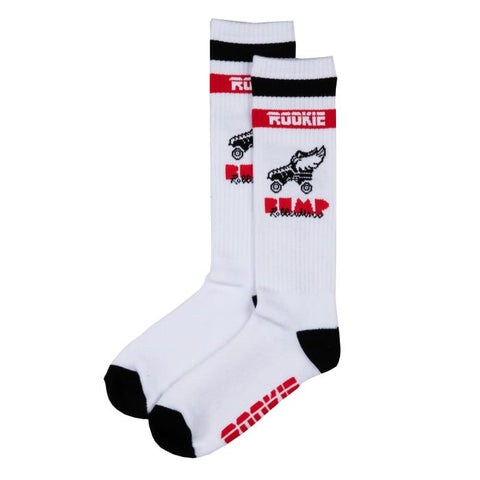 Rookie Women's 16'' Mid Calf Rookie X Bump Rollerdisco Socks White/Red
