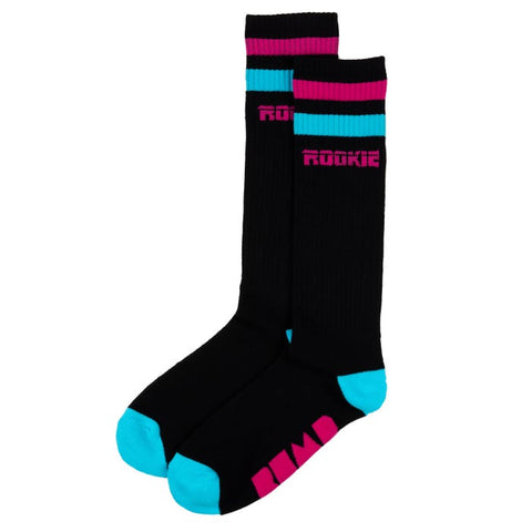Rookie 16'' Mid Calf Rookie X Bump Rollerdisco Socks Black/Pink