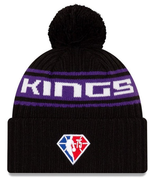 New Era Sacramento Kings NBA21 Pom Knit Beanie Hat Black 60143854