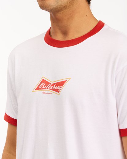Billabong x Budweiser - Bud Bow Ringer Tee shirt White  Z1SS19