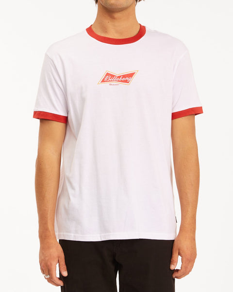 Billabong x Budweiser - Bud Bow Ringer Tee shirt White  Z1SS19